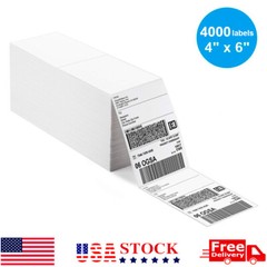 4000 4″ x 6″ Fanfold Direct Thermal Shipping Labels for Zebra and Rollo Printer