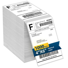 4″x6″ 1000 Fanfold Direct Thermal Shipping Labels for Zebra and Rollo perforated