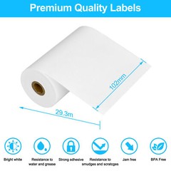 2Rolls Continuous Paper Labels for Brother 102mm 4″ RD-M01U5 Direct Thermal
