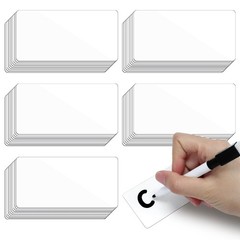 50 Pcs 4” x 2” Reusable Dry Erase Blank Magnetic Labels for Whiteboards