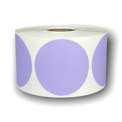 ZEBRA / ELTRON Direct Thermal Labels 3″ Round Lavender – (12) Rolls of 500 EA