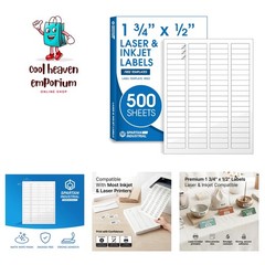 Quality 1.75″ x 0.5″ Printable Address Labels – 40,000 Stickers Included