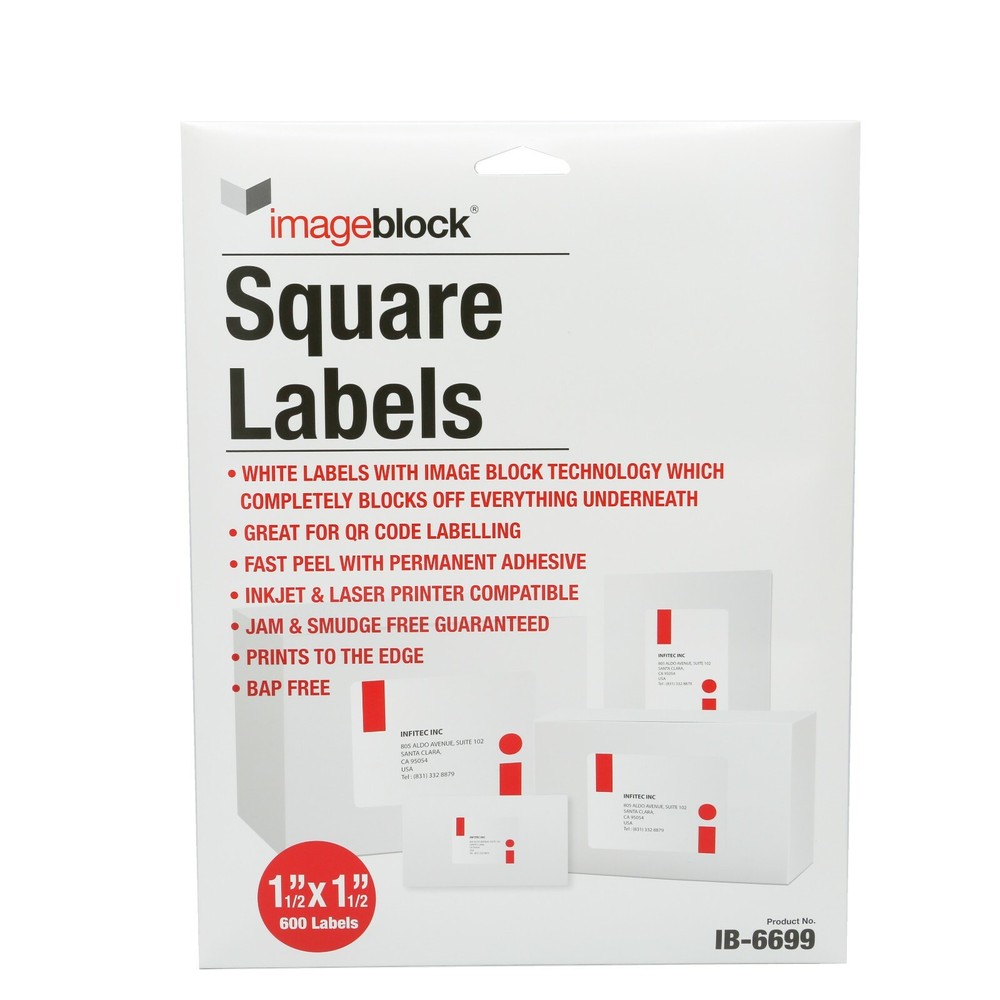 Infi-Touch 1 1/2″ x 1 1/2″ Labels Mailing Labels with ImageBlock Technology