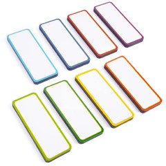 Availey 48 Pieces 3.2 x 1.2 Colored Border Magnetic Dry Erase Labels Reusab…