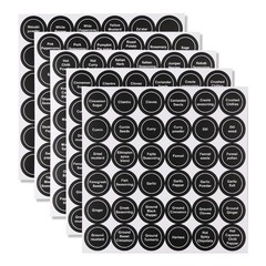 Black Spice Jar Labels Removable Spice Labels Stickers for Kitchen Pantry Foo…