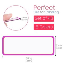 48 Pieces Magnetic Dry Erase Labels Real Waterproof/Reusable Strips for Clas…