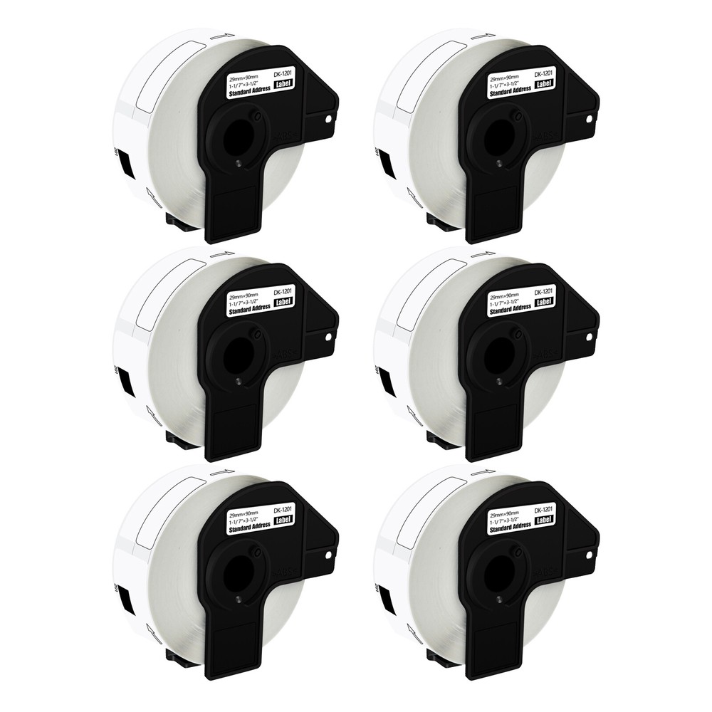 6 PK DK-1201 Die-Cut Label for Brother QL-500 720NW 1060 1-1/7″ x 3-1/2″ W/Frame