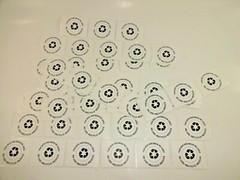 100 qty This Box Has Been Re-used Recycle Reduce Shipping Label Stickers No Ink!