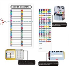 Reusable Electrical Box Stickers – 16 Sheets for Organizing Circuit Breakers