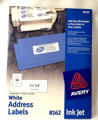 Avery White Address Labels #8162- #18167 – #5260 or #30610 Original Packet