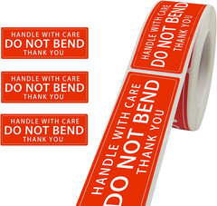 3″ X 1″ Handle with Care – Do Not Bend – Thank You Shipping Stickers Labels, 250