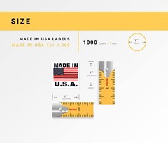 Made in USA Pre-Printed Labels Stickers with Permanent Adhesive on 1″ Core (1…