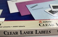 Avery 5667 Clear Laser Labels 1/2” x 1 3/4” 22 Sheets – 1760 Labels Original Box