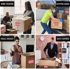 3×5 Inch – 100 Fragile This Side Up Stickers for Shipping – Easy Tear, Perman…