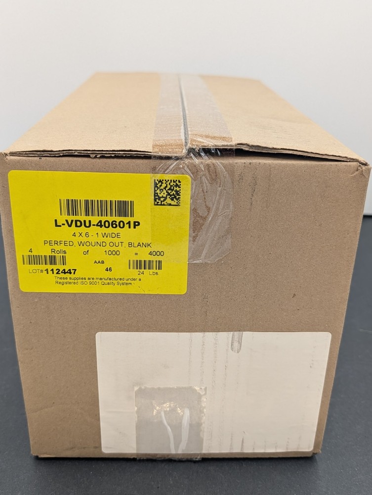 4000 4×6 Direct Thermal Shipping Labels – 4 Rolls – 3″ Core – 1000 Per Roll