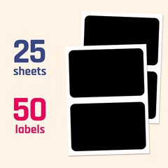 50-Pack, Chalkboard Labels Stickers, Erasable and Reusable – Rectangle, 6″ X 4″