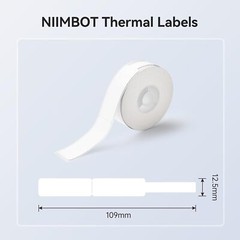 White Cable Labels Maker Tape for D11/D110/D101 Label Maker 0.49” x 4.29” -…