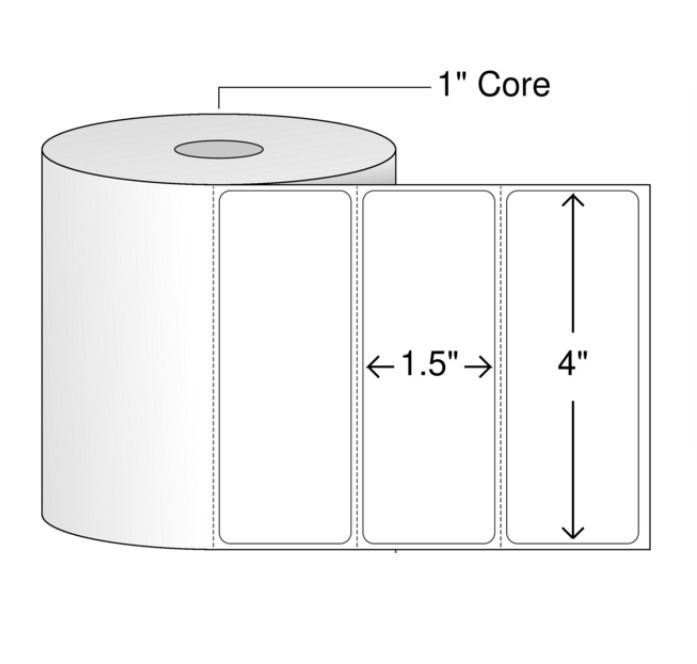 8 Rolls 4 Inch x 1.5 Inch Direct Thermal Labels for Printing Barcodes, Address