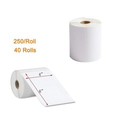 4×6 Thermal Labels, 40 Rolls Thermal Printer Labels, 250 Labels/Roll, 1” Cor…