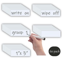Dry Erase Magnetic Labels 1x3pack Of 60write On Magnets Stickerreal Waterproof