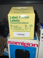 Avery Multi-Purpose Labels 4150 260 Labels 1-1/8” X 3-1/2” Expired 2010
