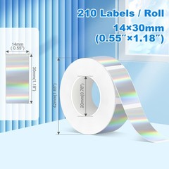 Label Maker Tape,Thermal Label 0.55″X1.18″ (14mm X 30mm) 210 Labels/Roll,Comp…
