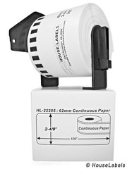 Non-OEM Fits BROTHER DK-2205 Continuous Labels – (18) Rolls of 100′ + (1) FRAME