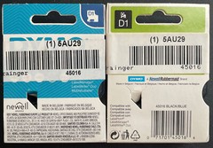 2x DYMO BRAND D1 45016 Black On Blue Label Tape For LabelManager, 1/2″ x 23ft