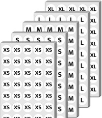 4000 PCS Size Stickers for Clothing XS-XL (3/4″) – round Apparel Size Labels for