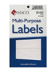 Maco Multi-Purpose Handwrite Labels rectangular 4 in. x 2 in. 120 [PACK OF 6 ]