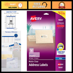 Printable Address Labels, 1″ x 2-5/8″, Matte Clear, 300 Blank Mailing Labels, Su