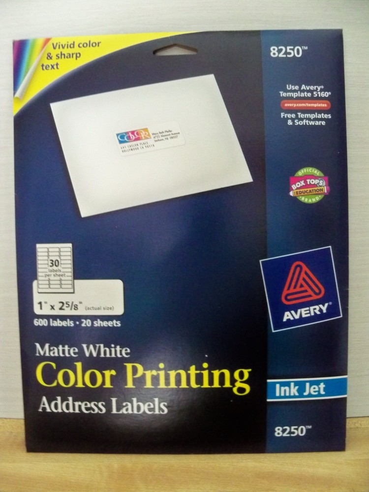 Matte White Color Printing Address labels 600 labels-20 sheets #8250
