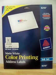 Matte White Color Printing Address labels 600 labels-20 sheets #8250