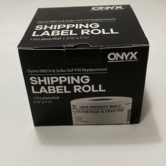 ONYX Shipping Label Roll Dymo 99019/ Seiko SLP-FW Compatible 2 1/8 x 7 1/2”