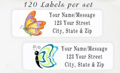 120 Personalized Return Address Labels 2/3″ x 1 3/4″ – Butterflies Butterfly