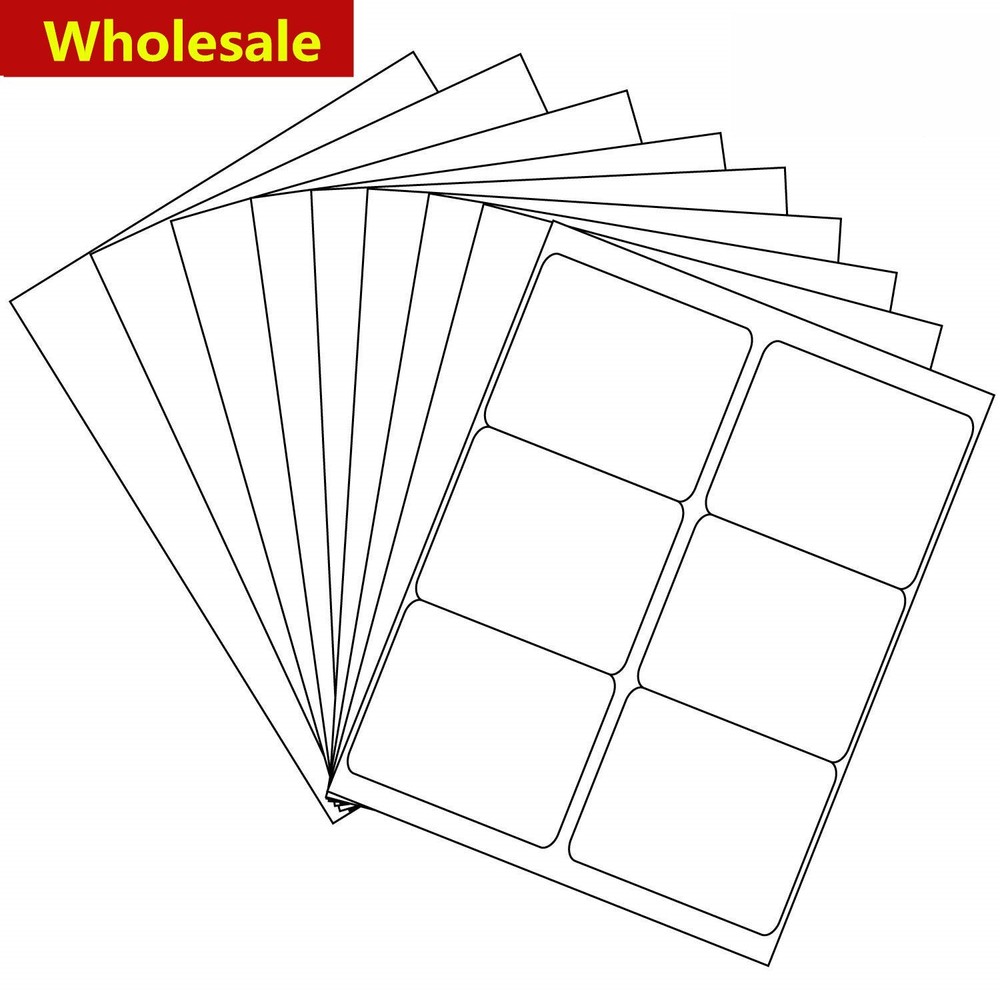 3 1/3″ x 4″ Shipping Address Labels – Laser Ink Jet Adhesive 6 UP 500-5000 Sheet