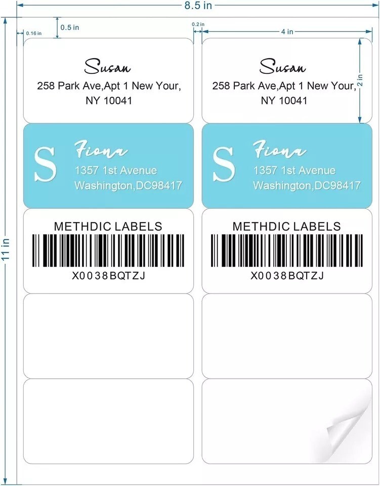 300Pcs 2x4inch Blank Stickers White Labels Self Adhesive Crafts Personalize Tag