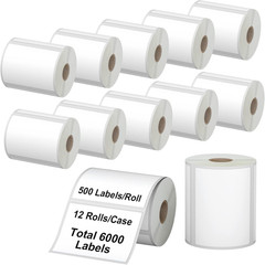 6000 Thermal Shipping Labels – 12 Rolls 4″x3″ for Zebra & Rollo Printers