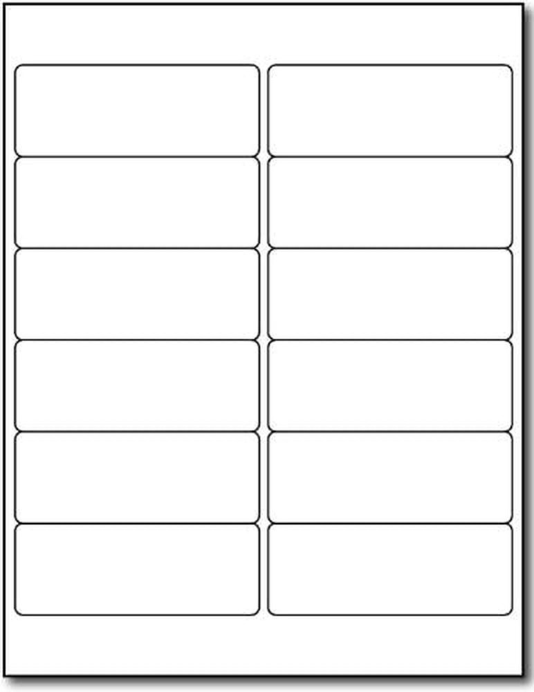 4″ x 1.5″ Rectangle Labels – 12 Per Sheet – 25 Sheets / 300 Total Labels | White