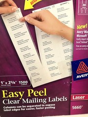 Avery 5660 Easy Peel Clear Mailing Labels 1″x 2-5/8″ 40 Sheets Easy Peel