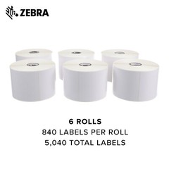 Zebra 3 x 3 in Direct Thermal Paper Labels Z-Perform 2000D Permanent Adhesive…