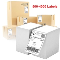 500-4000 4×6 Fanfold Direct Thermal Shipping Labels for Zebra & Rollo Printer