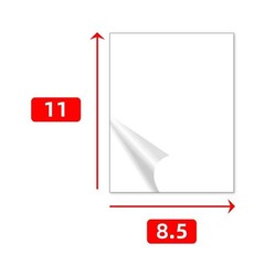 Matte Sticker Paper for Laser/Inkjet Printers – 8.5×11 Inches Letter Size, Fu…