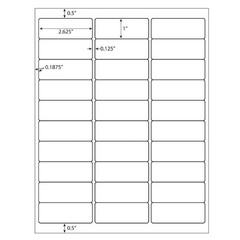 1″ x 2 5/8″ 3000 Address Blank Labels Laser InkJet Mailing Adhesive 2.625″ x 1″