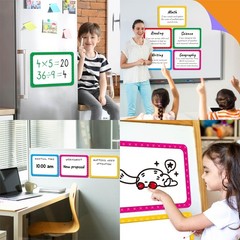 5 PCS Large Magnetic Labels, 5 Colors Reusable Dry Erase Blank Magnets Write …