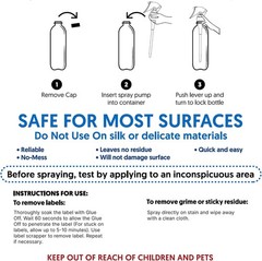 Glue Off Adhesive Sticker Remover 3.3 fl. oz & Scraper with Plastic Razor for…
