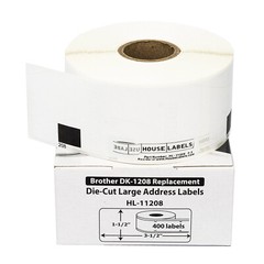 Non-OEM Fits BROTHER DK-1208 Labels (1-1/2″ x 3-1/2″) – (1) Roll of 400