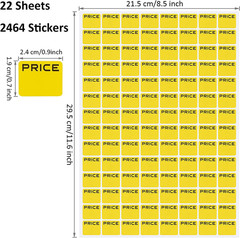 2464 Garage Sale Stickers, Neon Preprinted Pricing Labels, Yard Sale Essentials