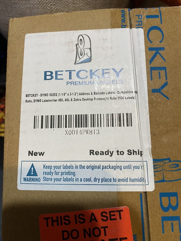 BETCKEY 10 rolls Compatible DYMO 30252 1-1/8″ x 3-1/2″ Address & Barcode Labels
