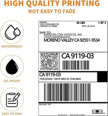 Durable 4×6 Thermal Shipping Labels – Compatible with Rollo, Brother & More